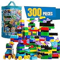 Dimple Large Building Blocks for Toddlers/Kids Stackable, Multi-Colored, Interlocking Toys Safe, Non-Toxic Plastic Bright Colors, Waterproof Boys & Girls Age 3+ (300 Pieces) for Kids
