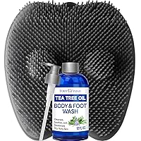 Foot Finish Body Wash and Shower Scrubber Bundle, Grey PF
