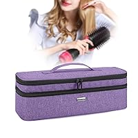 Teamoy Double-Layer Travel Storage Bag Compatible with Revlon One-Step Hair Dryer and Volumizer Hot Air Brush and Attachments, Purple(Bag Only)