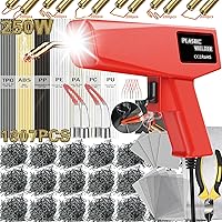 250W Plastic Welder, 1307PCS Plastic Welding Kits Lifetime Warranty, Plastic Repair Kit 7 in 1 Welding Tips Tape Sandpaper Wire Mesh Quality Plier Large Carrying Case Bumper Repair Kit (Red)