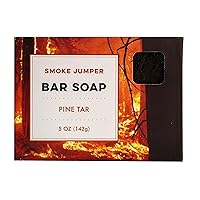 Smoke Jumper (Pine Tar) Premium Bar Soap - Cold-Processed Castile Soap - Eco-Friendly, Vegan, Hypoallergenic, All-Natural, Plant-Derived, Handmade in USA by Nature's Apothecary