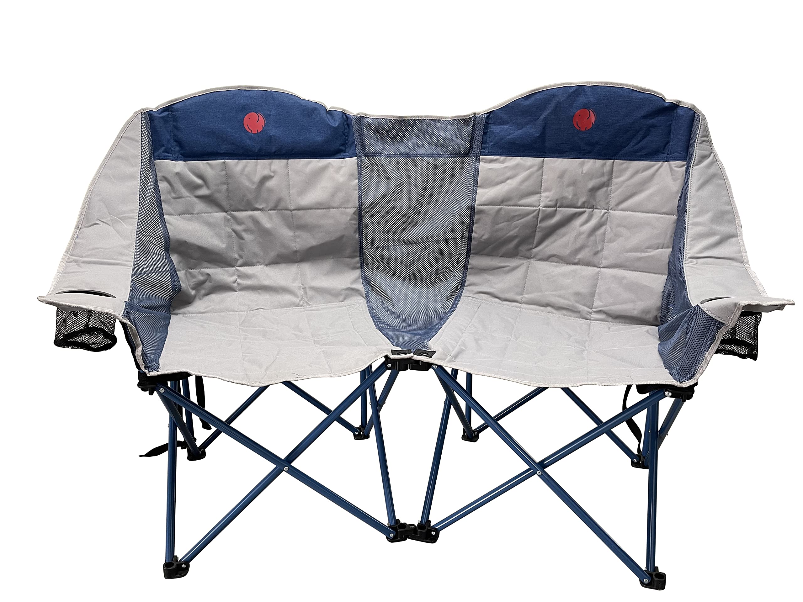 OmniCore Designs Heavy Duty Oversized Outdoor Folding Loveseat Camp Chair Collection (Single, Double & Triple Seating Capacity)
