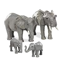 Terra by Battat – 4 Pcs African Elephant Toys Family Set – Realistic Plastic Safari Animals Figures – Animal Toys for Kids 3+ – Elephant Gifts & Baby Shower Decorations