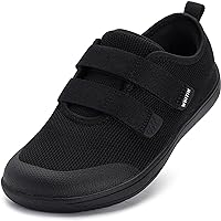 WHITIN Kids Wide Barefoot Shoes for Toddler Minimalist Zero Drop Sneakers for Boys Girls Size 9 Fashion Tennis Walking Running Sport No-Slip All Black 26