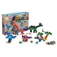 PLUS PLUS - Learn to Build Dinosaurs - 400 Pieces - Construction Building STEM/STEAM Toy, Interlocking Mini Puzzle Blocks for Kids