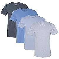 4 Pack Mens Soft Cotton Crew Neck T-Shirts. Slim Fit Shirt. Assorted and Multicolors Sets of T Shirts in Each Package.