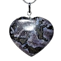CHARGED Natural Himalayan Gemstone Crystal Puffy Heart Pendant Necklace + 20