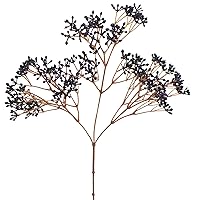 Latex Real Touch Berries Gypsophila Long Stem Artificial Flower - Set of 10 (Eggplant)