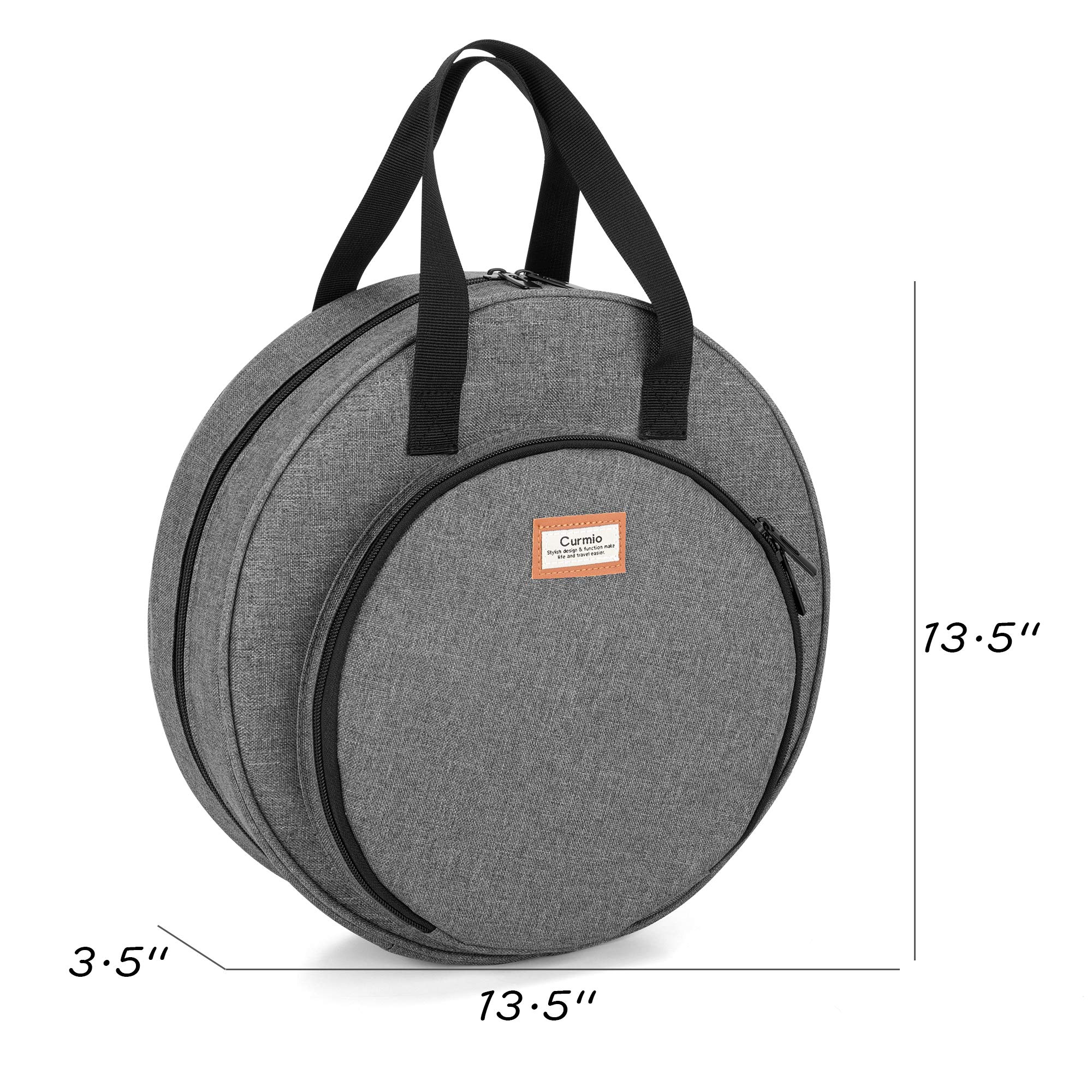 CURMIO Embroidery Bag, Portable Carrying Bag for Embroidery Project and Cross Stitch Tools Kits Supplies, Bag ONLY, Grey (Patented Design)
