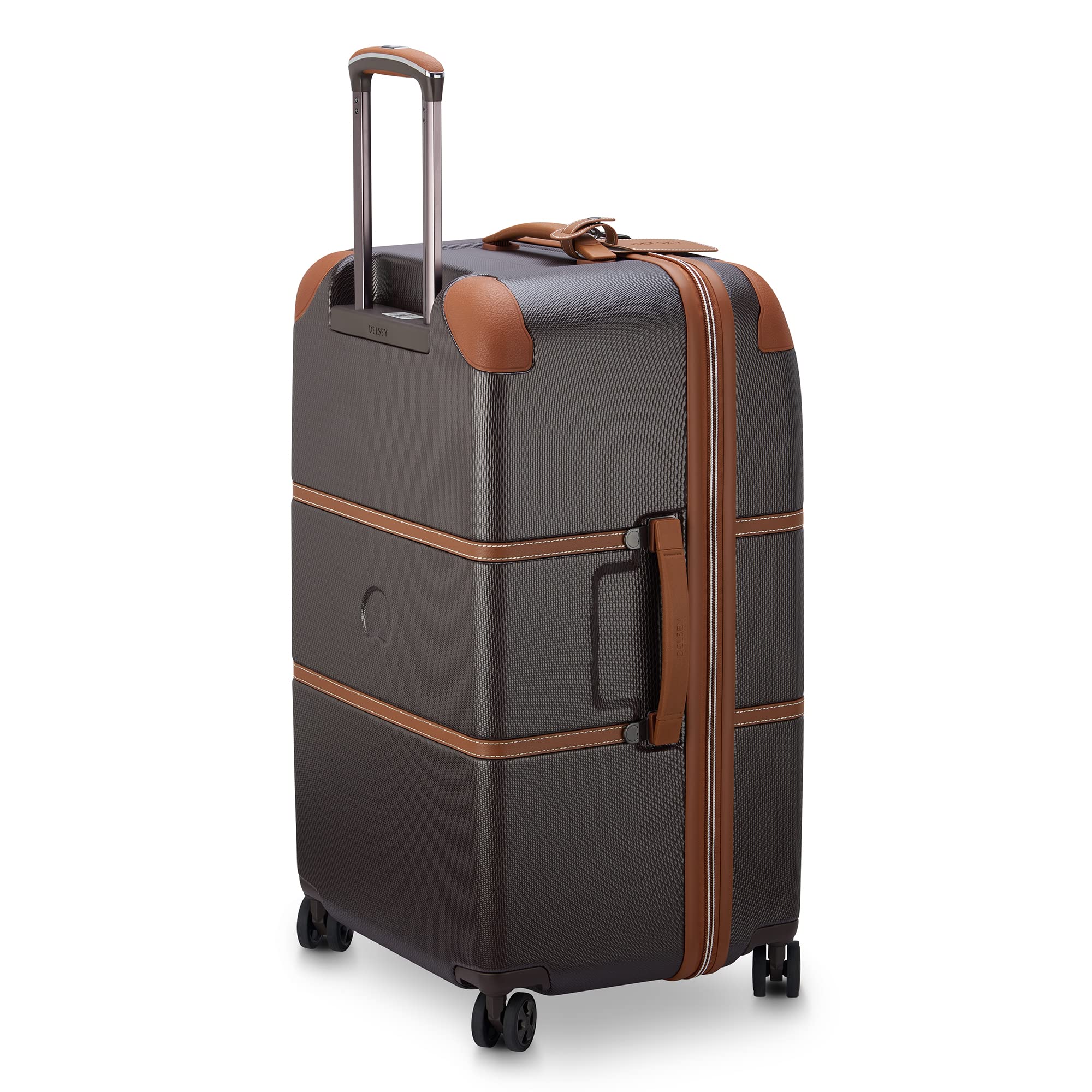 DELSEY Paris Chatelet Hardside 2.0 Luggage with Spinner Wheels, Chocolate Brown, Checked-26 Inch Trunk