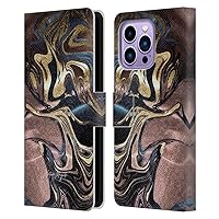 Head Case Designs Officially Licensed Nature Magick Gold Luxe Gold Marble Metallic Leather Book Wallet Case Cover Compatible with Apple iPhone 14 Pro Max