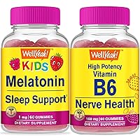 Melatonin Kids + High Potency Vitamin B6, Gummies Bundle - Great Tasting, Vitamin Supplement, Gluten Free, GMO Free, Chewable Gummy