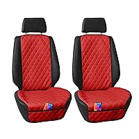Car Seat Cover Cushion Neosupreme- 2 Pack Seat Covers for Cars Trucks SUV, RED Faux Leather Car Seat Cushions, Waterproof Car Seat Cover Cushion, Universal Fit Car Seat Protector