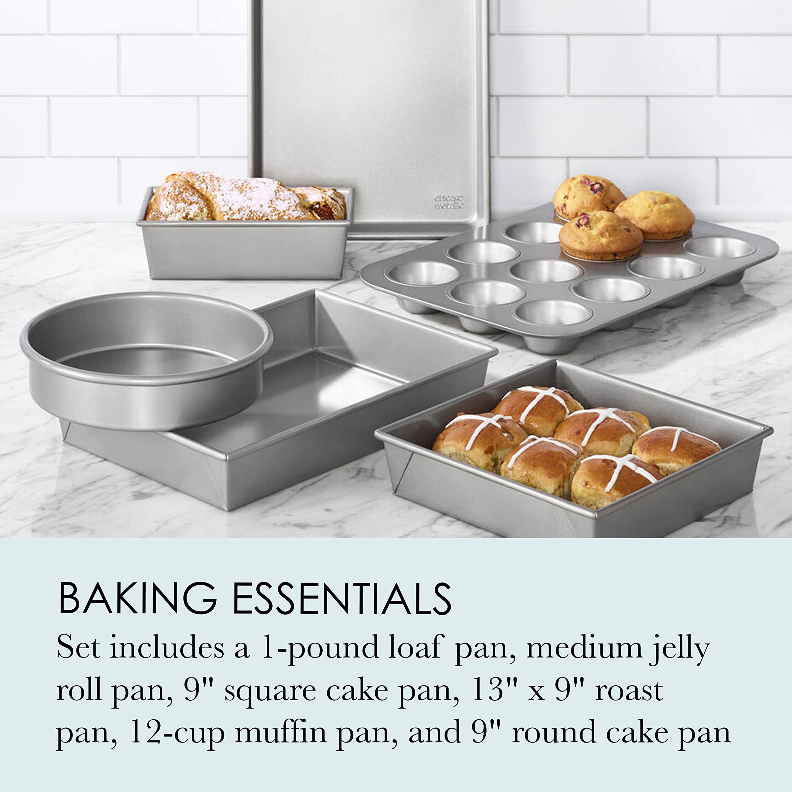 Chicago Metallic Commercial II Non-Stick 6-Piece Bakeware Set, Silver