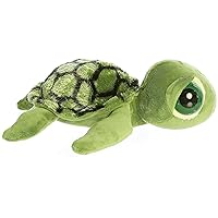 Aurora® Enchanting Dreamy Eyes™ Slide Sea Turtle Stuffed Animal - Captivating Gaze - Whimsical Charm - Green 10 Inches