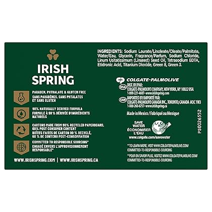 Irish Spring Deodorant Soap, Original Bar Soap (8 Count)