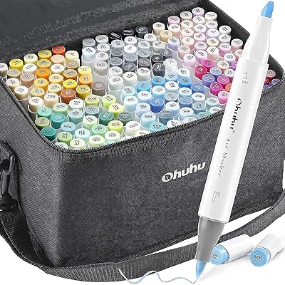 Ohuhu Alcohol Based Markers Double Tipped Art Marker Set Fineliners Drawing  Pen, Set of 8 Pack Ultra Fine Line Drawing Markers