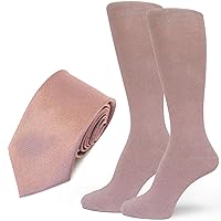 Groomsmen/Men's Solid Color Dress Socks & Neck Tie Set for Wedding Gift