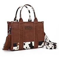Wrangler Tote Bag for Women Western Cow Print Purse Designer Top Handle Handbags