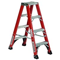 Louisville Ladder 4-Feet Fiberglass Twin Front Ladder, 375-Pound Load Capacity, FM1404HD