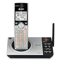 AT&T DECT 6.0 Expandable Cordless Phone with Answering System, Silver/Black with 1 Handset (CL82107)