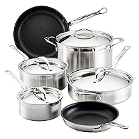 Hestan - ProBond Collection - Professional Clad Stainless Steel TITUM Nonstick Cookware Set, Induction Cooktop Compatible, Made without PFOAs (10-Piece)