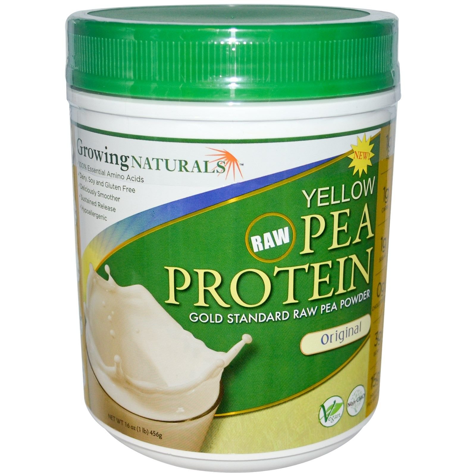 Growing Naturals - Raw Yellow Pea Protein Original - 16 oz.