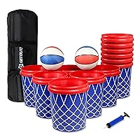 Get Out! Lawn Pong Extra Large Yard Games for Adults and Family - Giant Free Throw Pong Outdoor Game for Tailgating, Beach, Picnic, BBQ Parties - Oversized Beer Pong Backyard Party Games with Bag