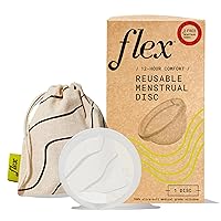 Flex Reusable Disc | Reusable Menstrual Disc | Tampon, Pad, and Cup Alternative | Capacity of 6 Super Tampons | Lasts for Years | Includes Carrying Pouch & 2 Free Disposable Discs
