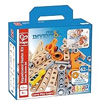 Hape Junior Inventor Experiment Starter Kit | 42 Piece Construction Building Toys, STEAM Science Kit for Kids 4 Years and Up