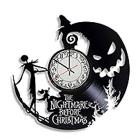 The Nightmare Before Christmas Vinyl Record Wall Clock, The Nightmare Before Christmas Jack and Sally Gift for Any Occasion