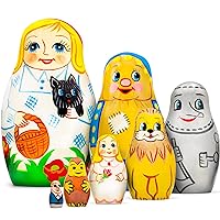 Wizard of Oz Nesting Doll Set of 7 pcs - Matryoshka Dolls with Wizard of Oz Characters - Wooden Russian Dolls with Fairy Tale Wizard of Oz Figurines