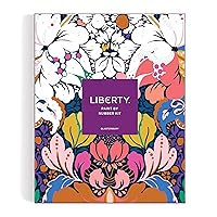 Galison Liberty Glastonbury – DIY Paint by Number Kit with Stunning Floral Foliage Design for Beginners and Experts Includes Easel Paint and Brushes