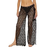 Trina Turk womens Chateau Lace Up Pants, Split Side, Wide Leg, Beach Cover Ups for Women