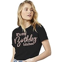 RhinestoneSash Birthday Queen Shirts for Women - Birthday Crew Tshirts for Women - Rose Gold Birthday Shirts