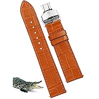 Slim Alligator Leather Watch Band Men Quick Release Flat Crocodile Replacement Wristwatch Unpadded Strap 18mm 19mm 20mm 21mm 22mm