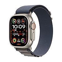 Apple Watch Ultra 2 [GPS + Cellular 49mm] Smartwatch with Rugged Titanium Case & Blue Alpine Loop Small. Fitness Tracker, Precision GPS, Action Button, Extra-Long Battery Life, Carbon Neutral