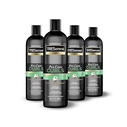 TRESemmé Shampoo Shampoo for Curly Hair Pro Care Curls Curly Hair Shampoo Leaves Curls Defined, Hydrated, and Frizz-Free, 20 Fl Oz (Pack of 4)
