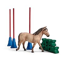 Schleich Farm World, Horse Toy for Girls and Boys, Pony Slalom Playset with Horse Figurine 12-piece set, Ages 3+