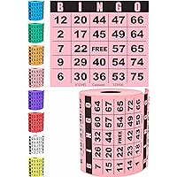 250 Bingo Cards, Pink (8 Color Selection), 4” x 3.5”, Bingo Sheets for Events, Customizable Book, Single or Multi Use for Daubers or Chips