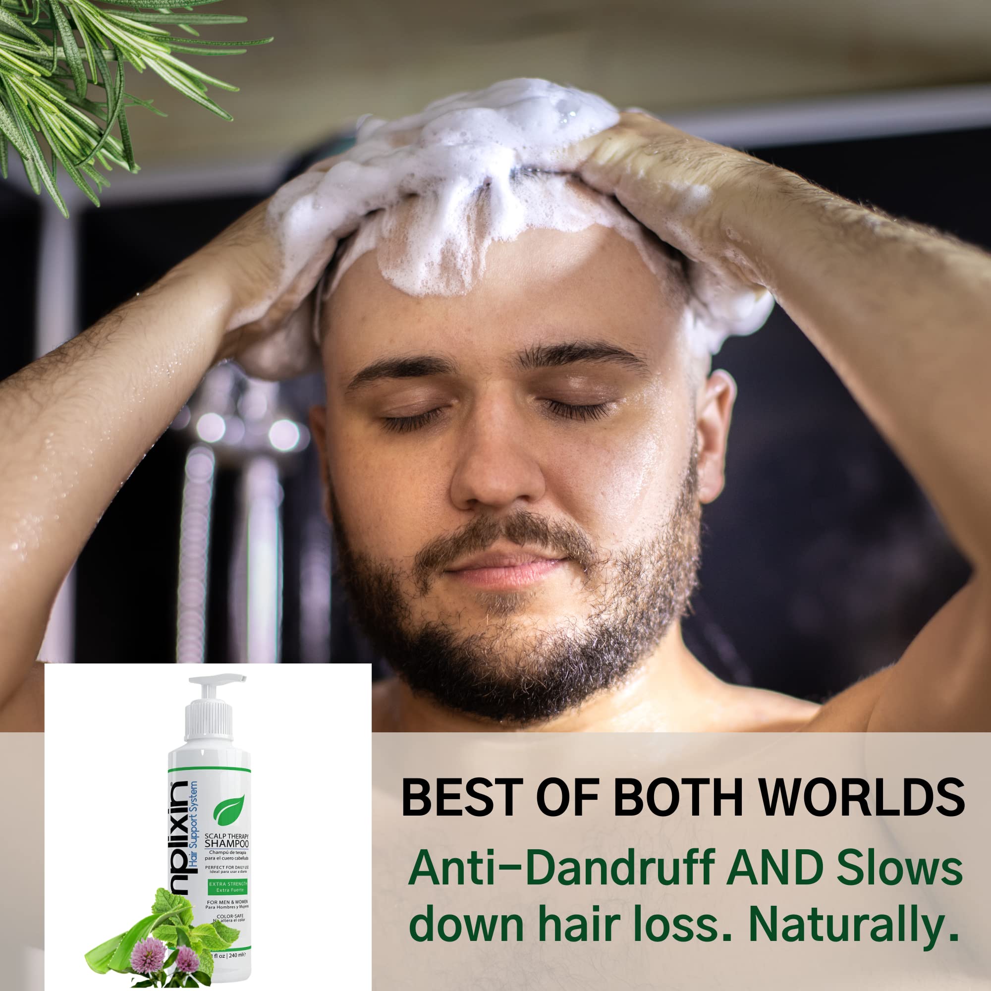 Amplixin Scalp Therapy Shampoo - Dry, Itchy Scalp Treatment With Tea Tree Oil For Men and Women - Anti Dandruff, Psoriasis and Seborrheic Dermatitis Prevention Formula - No Sulfates or Parabens