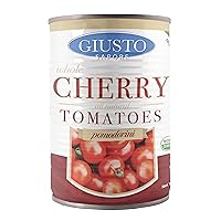 Giusto Sapore All Natural Italian Cherry Tomatoes Pomodorini - Premium Gourmet Gluten Free Fat Free Non GMO Brand - Imported from Italy and Family Owned - 1 Can