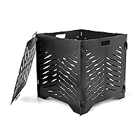 22” Small Burn Bin | Crafted of Heavy-Duty SS400 Steel to Withstand Extreme Temperatures & Features Hand-Oiled Panels with Unique Venting Patterns for Premium Airflow (51251)