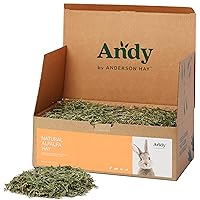 Andy Alfalfa Hay Premium Bunny, & Rabbit Food, 7 Lb Box, Ideal Young and Small Animal Feed for Guinea Pig, Chinchilla, Gerbil, or Hamster, Rich in Protein and Calcium