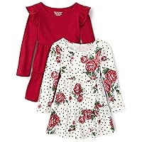 The Children's Place Baby Girls' and Toddler Long Sleeve Knit Fashion Dresses 2-Pack