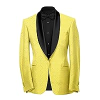 Elina fashion Men's Terry Rayon Tuxedo Jacket Slim Fit Shawl Lapel Blazer Suit for Party Prom Wedding Christmas