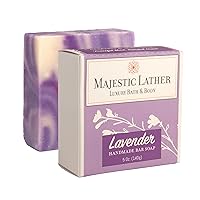 Lavender Luxury Handmade Bar Soap for Face & Body - Gentle Skin Soothing, Moisturizing and Nourishing. Vegan & Cruelty Free. Natural Cold Process for All Skin Types