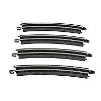 Bachmann Trains - Snap-Fit E-Z Track 18” Radius Curved Track (4/card) - Steel Alloy Rail With Black Roadbed - HO Scale