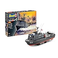 Revell 85-0321 US Navy Swift Boat Mk.1 Model Military Ship Kit 1:72 Scale 93-Piece Skill Level 4 Plastic Model Building Kit, Gray