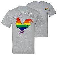 Any Cock-Le-Doo LGBT Rainbows Pride Front and Back Mens T-Shirts